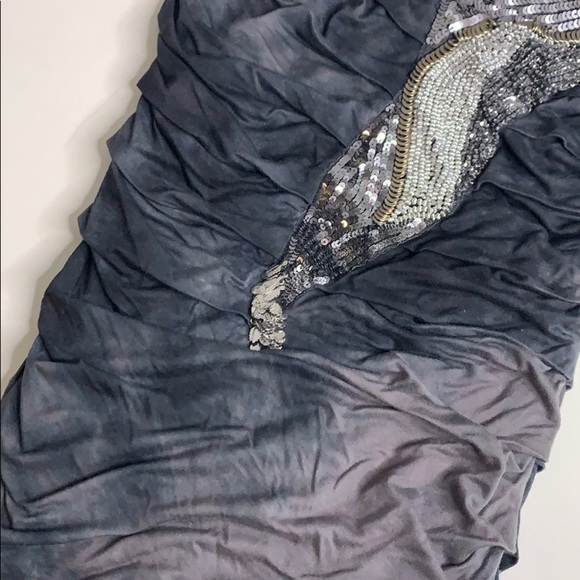 Marciano Sequin Embellished Single shoulder Rouched Tie dye mini dress Small - Picture 4 of 8